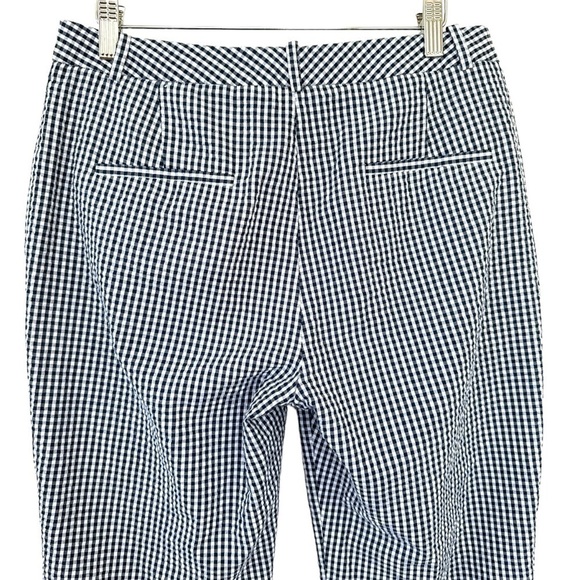 Nine West cropped ankle length pants, high rise, cotton gingham seersucker - Picture 6 of 12
